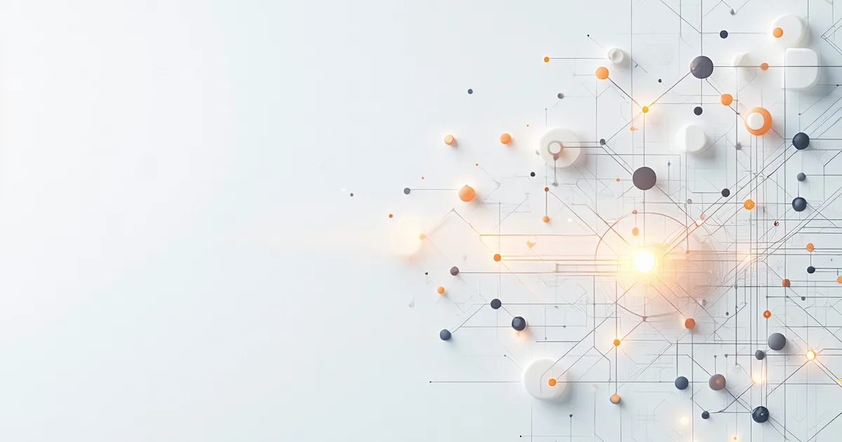 Abstract visual representing an AI step configuration interface with workflow nodes