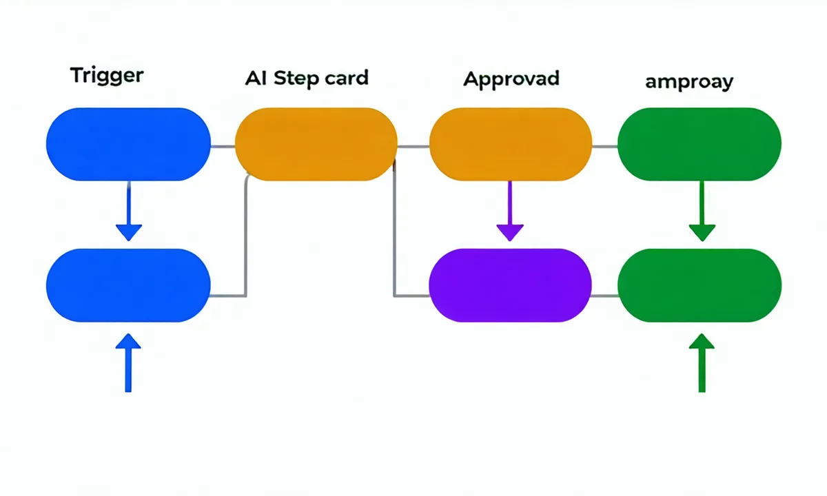 TASKBASE workflow builder canvas showing connected automation nodes for a purchase approval process